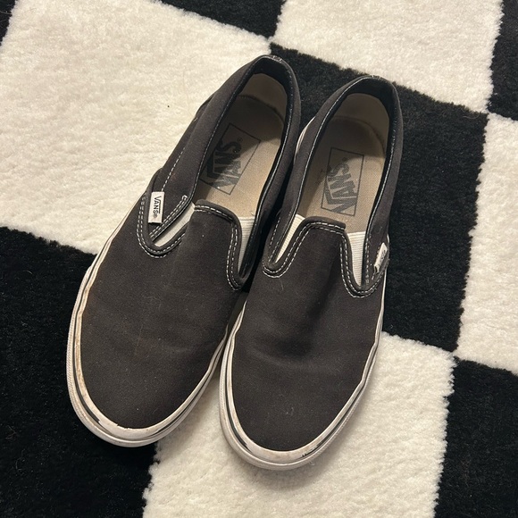 Black Slip-On Vans Trainers - Picture 3 of 4